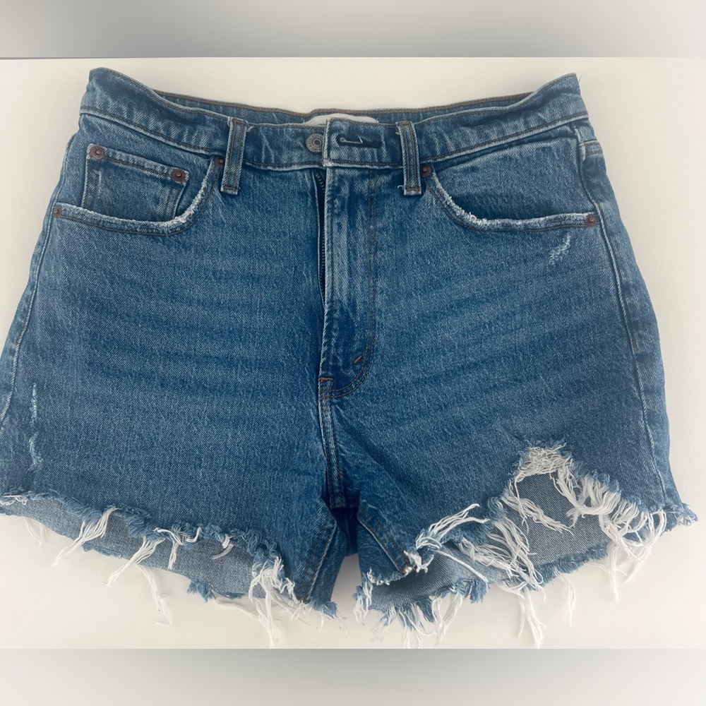 Abercrombie & Fitch Blue Distressed Jean Shorts